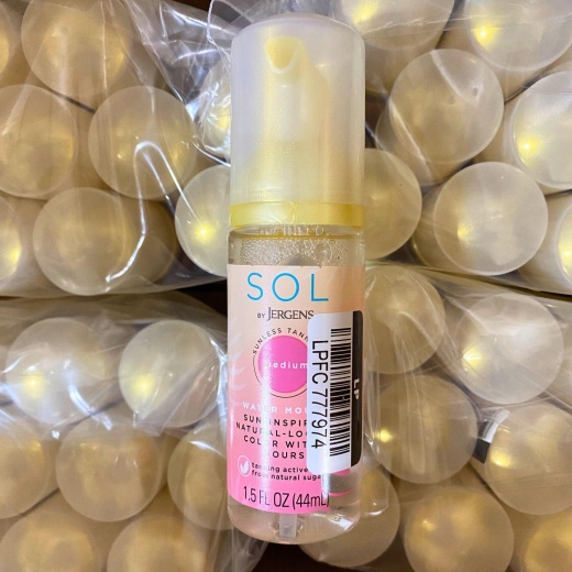 Sol By Jergens Sunless Tanning Medium Water Mousse , Natural-Looking Color Within Hours 1.5 Fl Oz (50 Pcs Lot)