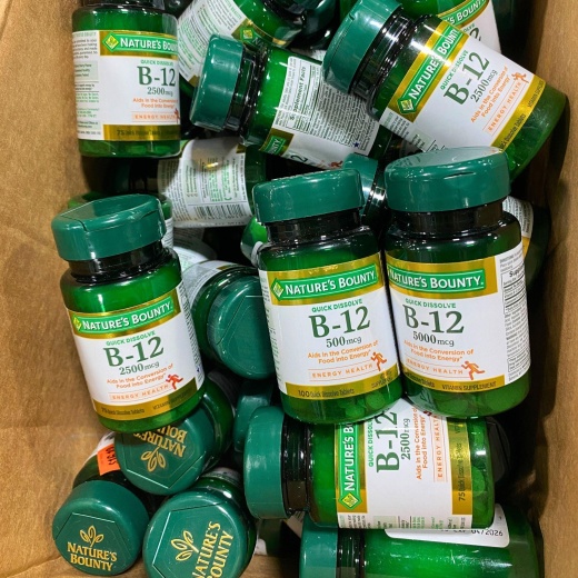 Nature"s Bounty B-12 2500Mcg, 500Mcg And 5000Mcg Energy Health (50 Pcs Lot)