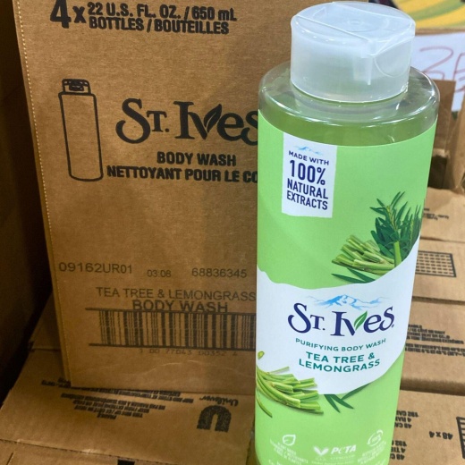 St.Ives Purifying Body Wash Tea Tree & Lemongrass Plant Based Cleansers 22Oz (48 Pcs Lot)