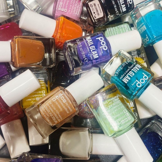 Pop Beauty Nail Glam Nail Polish Assorted Mix 0.27Oz (50 Pcs Lot)