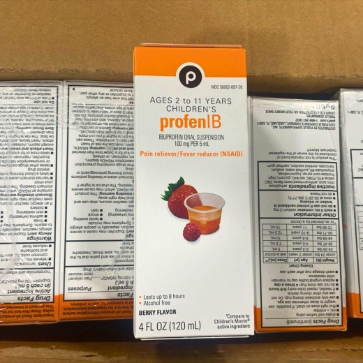 P Ages 2 To 11 Years Children's Profenib Ibuprofen Oral Suspension 100Mg Per 5Ml Pain Reliver/Fever Reducer (Nsaid) (48 Pcs Lot)