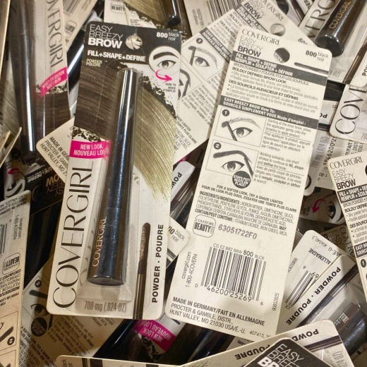 Covergirl Easy Breezy Brow Fill+Shape+Define Powder 800 Black 0.24Oz (30 Pcs Lot)