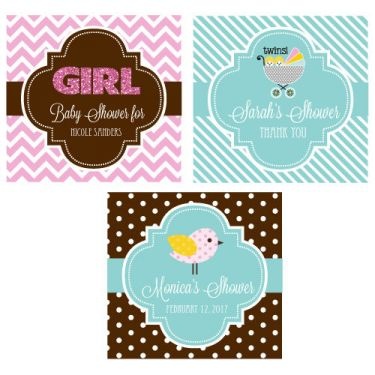 Personalized Baby Shower 2" Square Favor Labels & Tags