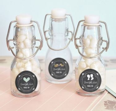 Chalkboard Wedding Personalized Mini Glass Bottles