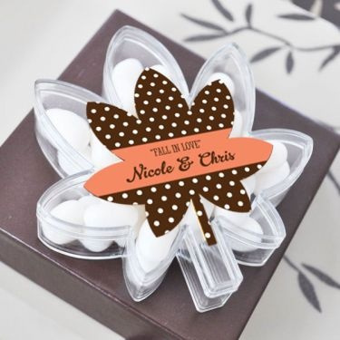 "Fall For Love" Leaf Acrylic Favor Boxes