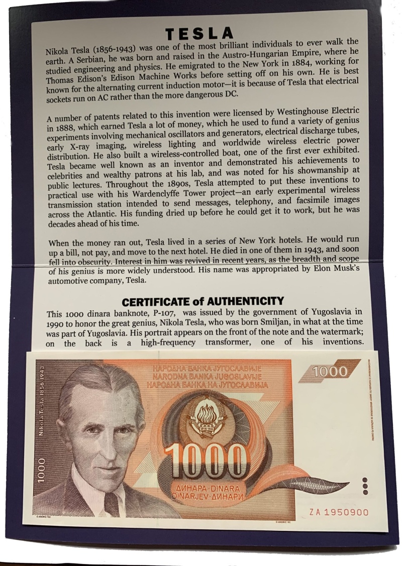 Tesla (Banknote Card)