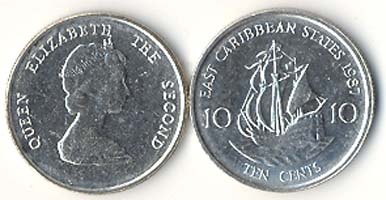 East Caribbean Km13(U) 10 Cents