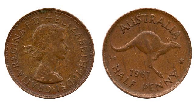 Australia Km61(Vf) 1/2 Penny