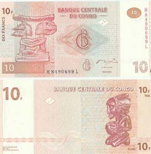 Congo D.R. Pdr93(U) 10 Francs