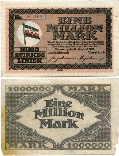 Germanyp1923-5(F-Au) 1 Million Mark