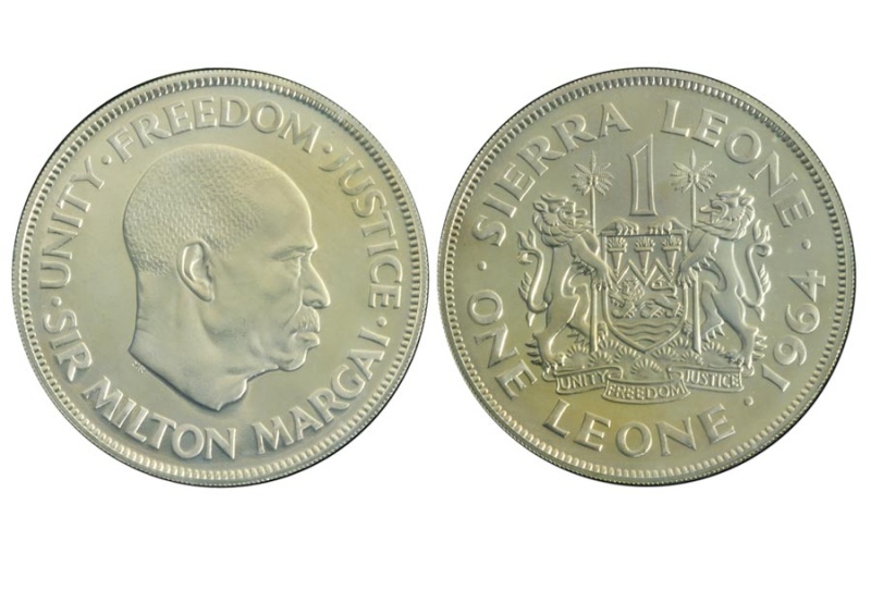 Sierra Leonekm21(Bu) 1 Leone (Crown) (Proof) 1964