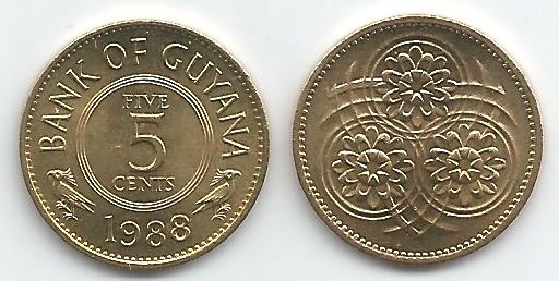 Guyana Km32(U) 5 Cents