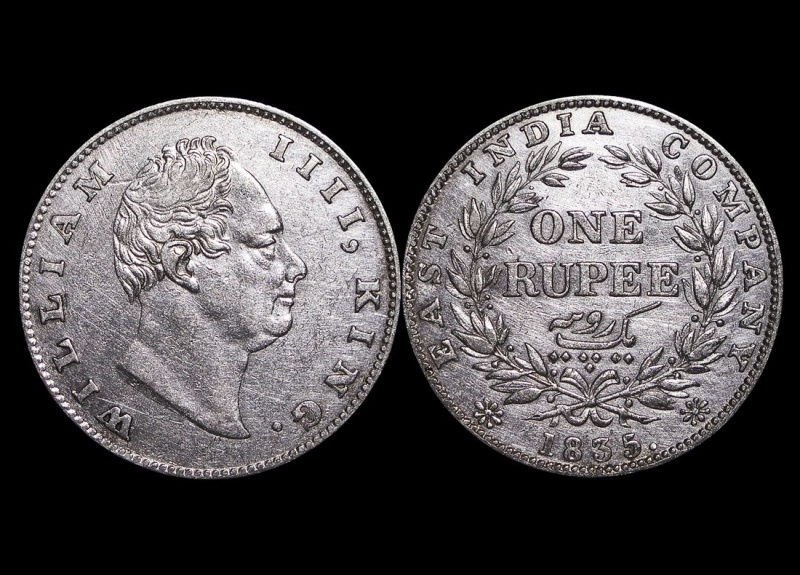 British India, William Iv (1834-1837), Silver Rupee, Calcutta Mint, A Lot Of (1) Coin