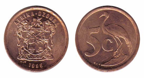 South Africa Km160(U) 5 Cents