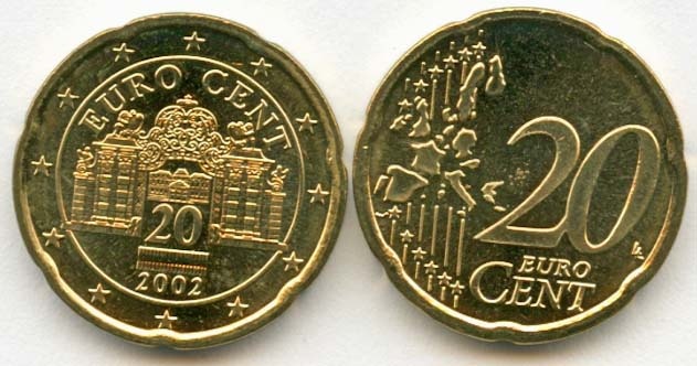 Austria Km3086(U) 20 Aust. Cents