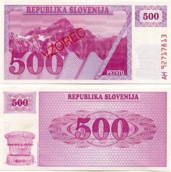 Sloveniap8s1(U) 500 T/Overprint