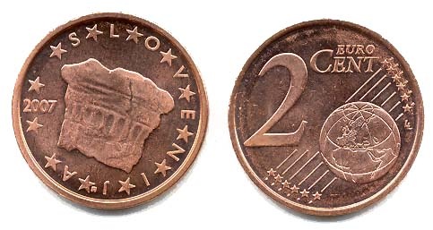 Slovenia Km69(U) 2 Euro Cents