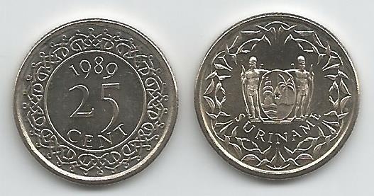 Surinam Km14a(U) 25 Cents