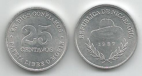 Nicaragua Km57(U) 25 Centavos
