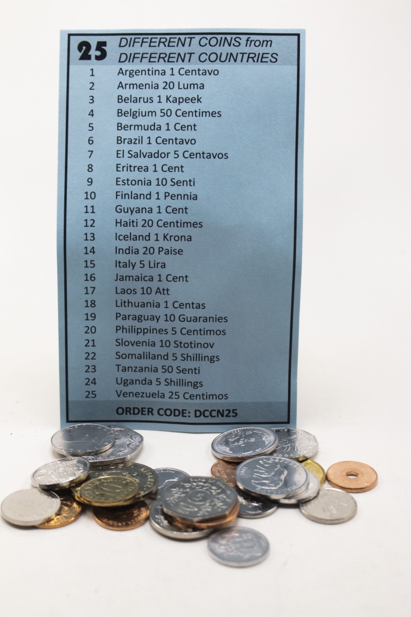 25 Different Coins From 25 Countries