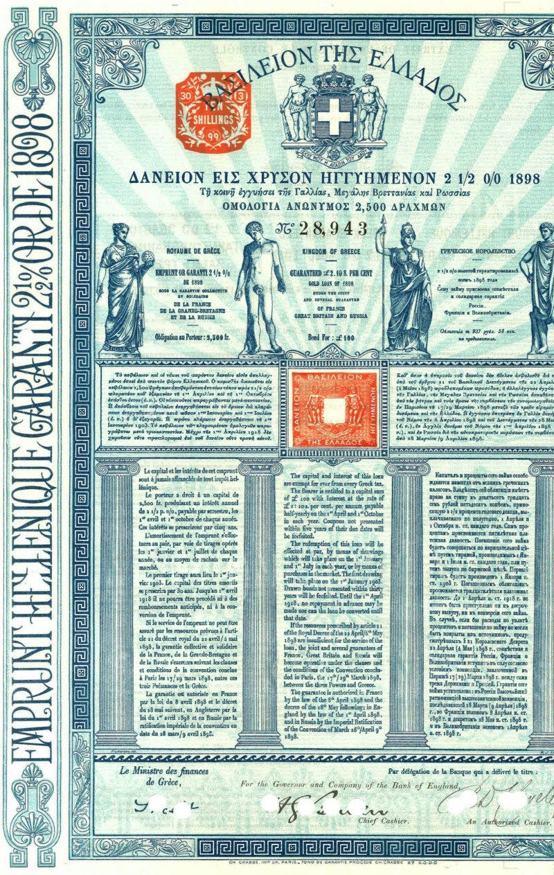 Bond: Kingdom Of Greece, Gold Loan Of 1898