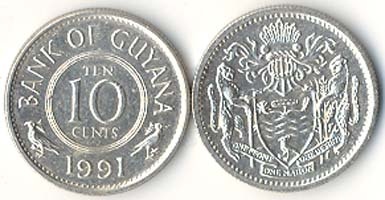 Guyana Km33(U) 10 Cents