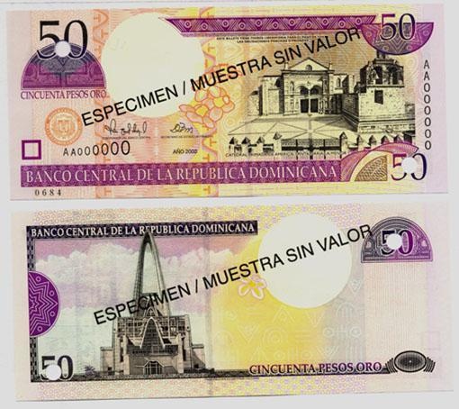 Dominican Rep. P161s(2000)(U) 50 Pesos (Specimen)