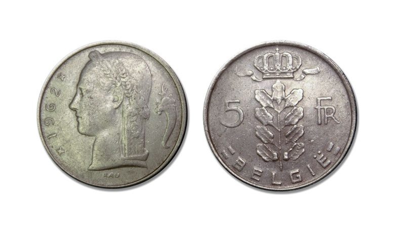 Belgium Km134-135(C) 5 Francs