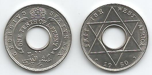 British West Africa Km26(U) 1/10 Penny