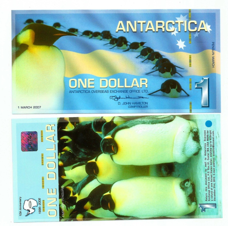 Antarctica P24(U) 1 Dollar – Polymer (Plastic), (Private Issue,Non Government)