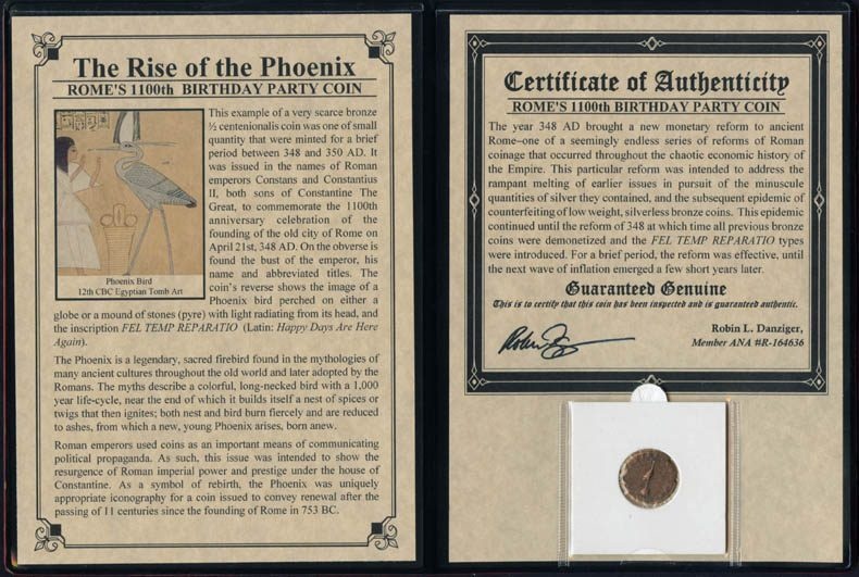 Rise Of The Phoenix-Rome’S 1100Th Birthday Party Coin (Album)