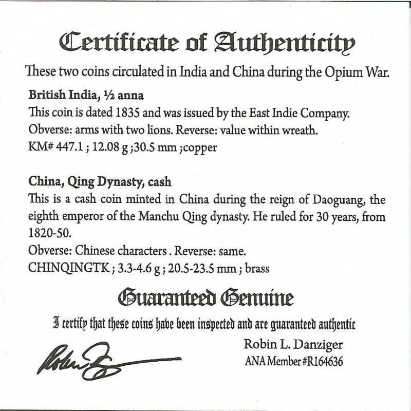The First “War On Drugs“: Great Britain, China, And The Opium War (Two-Coin Box)