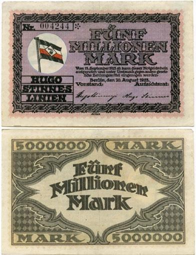 Germanyp1923-8(F-Au) 5 Millionen Mark