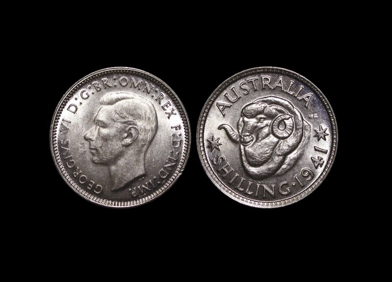 Australia, George Vi (1936-1952), Silver Shilling, 1941(M) (1), A Lot Of (1) Coin