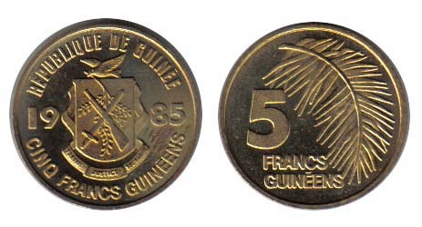 Guinea Km53(U) 5 Francs