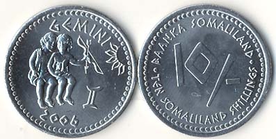 Somalilandkm11(U) 10 Shillings Gemini