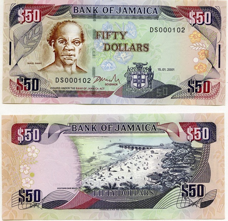 Jamaica P79b(U) 50 Dollars
