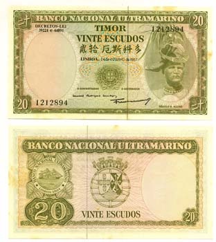 Timor P26(Stained) 20 Escudos (Stained)