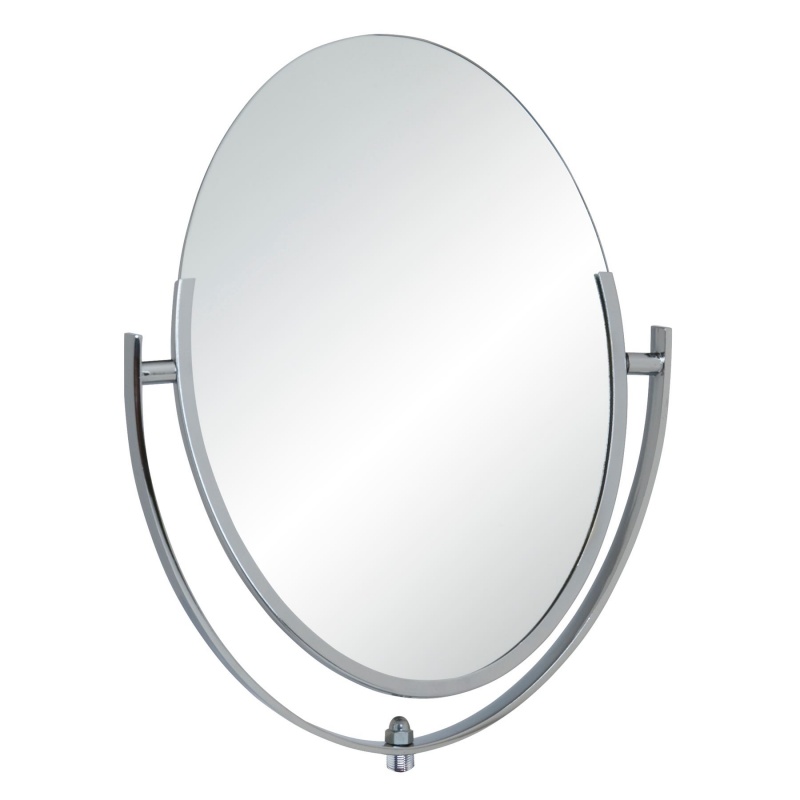 Double-Sided Oval Mirror 10" X 14" - Chrome Finish