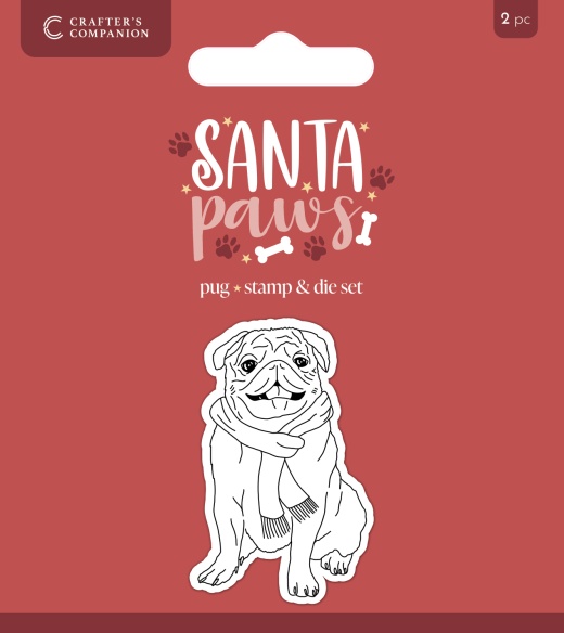 Crafter’S Companion Santa Paws Stamp And Die - Pug