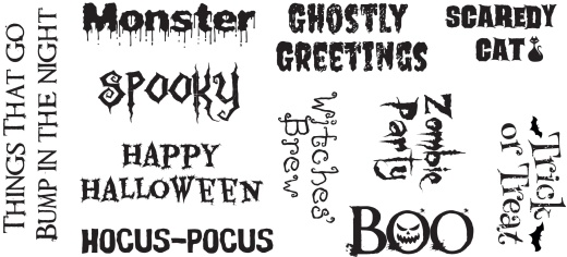 Creative Expressions Designer Boutique Ghostly Greetings 4 In X 8 In Dl Clear Stamp Set