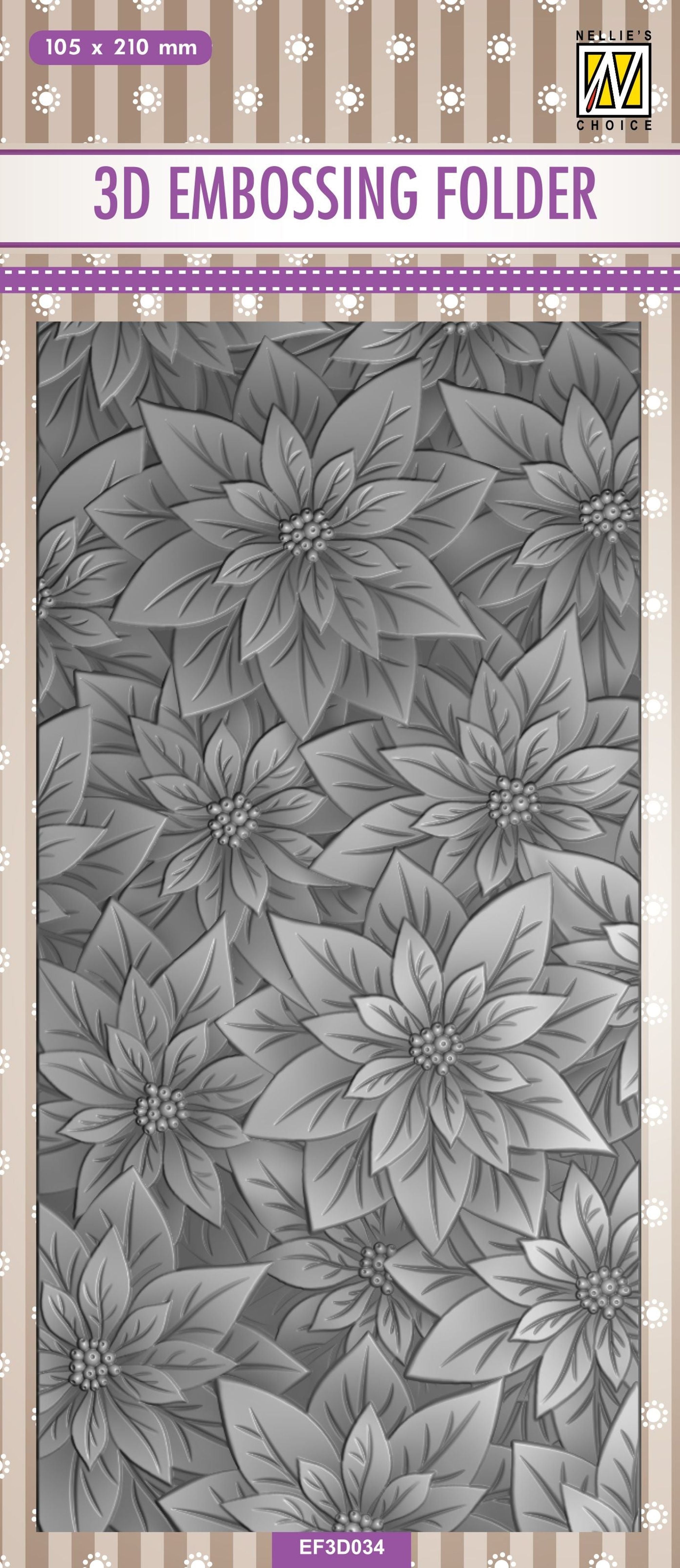 Nellie's Choice 4 x 6 3D Embossing Folder Branch with Flowers