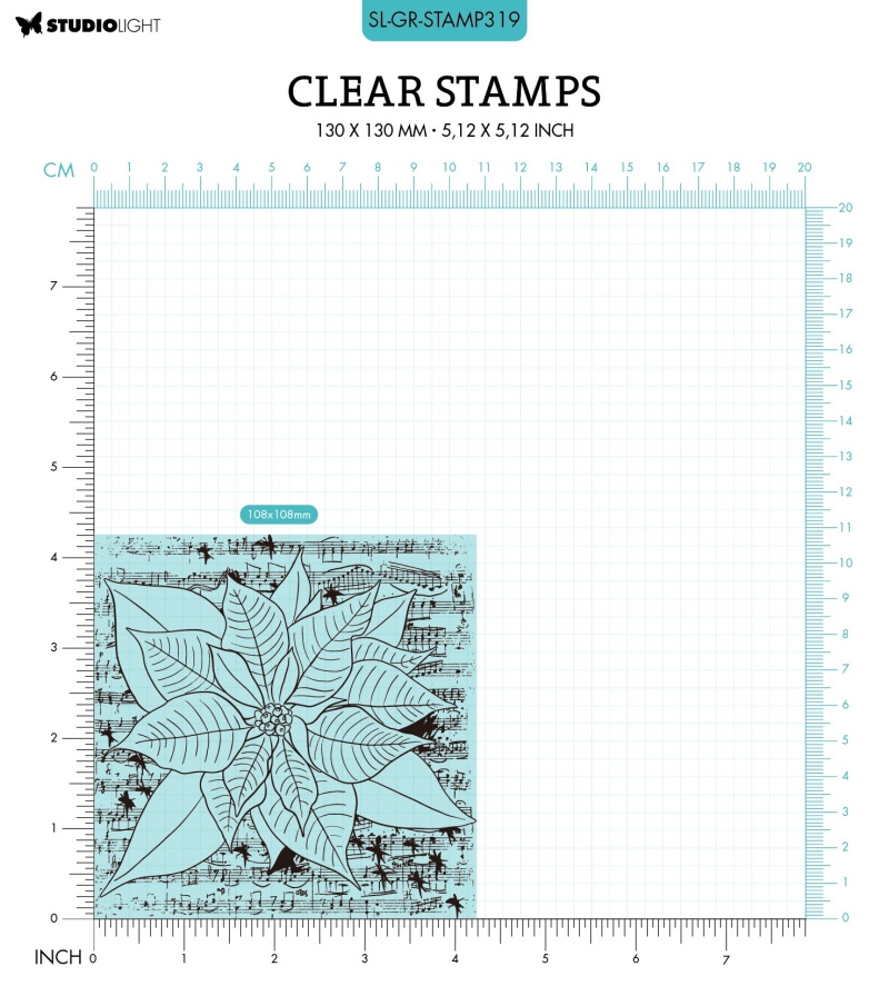 Sl Clear Stamp Poinsettia Grunge Collection 130X130x3mm 1 Pc Nr.319