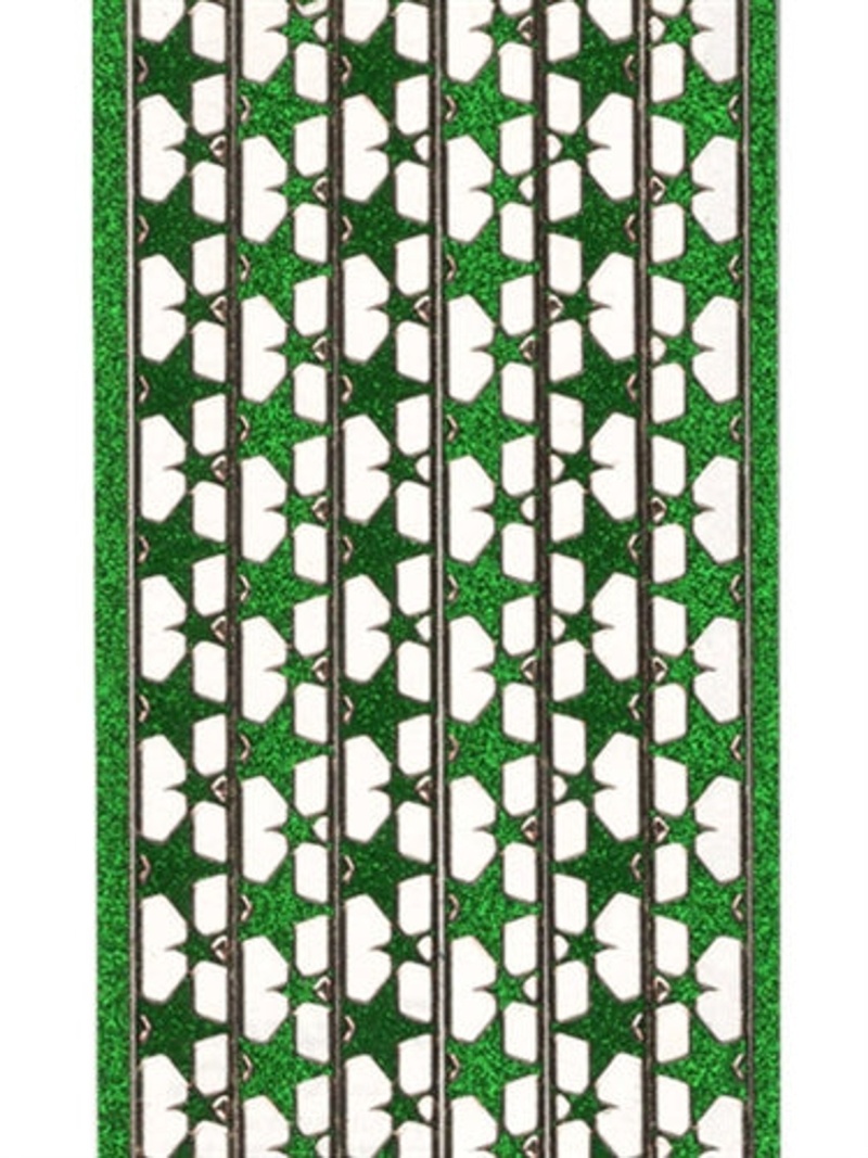 Deco Stickers - Star Border Glitter Green