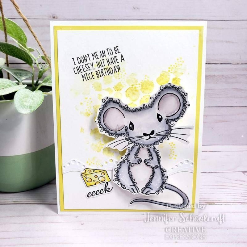 Woodware Clear Singles Fuzzie Friends Maisie The Mouse 4 In X 6 In Stamp