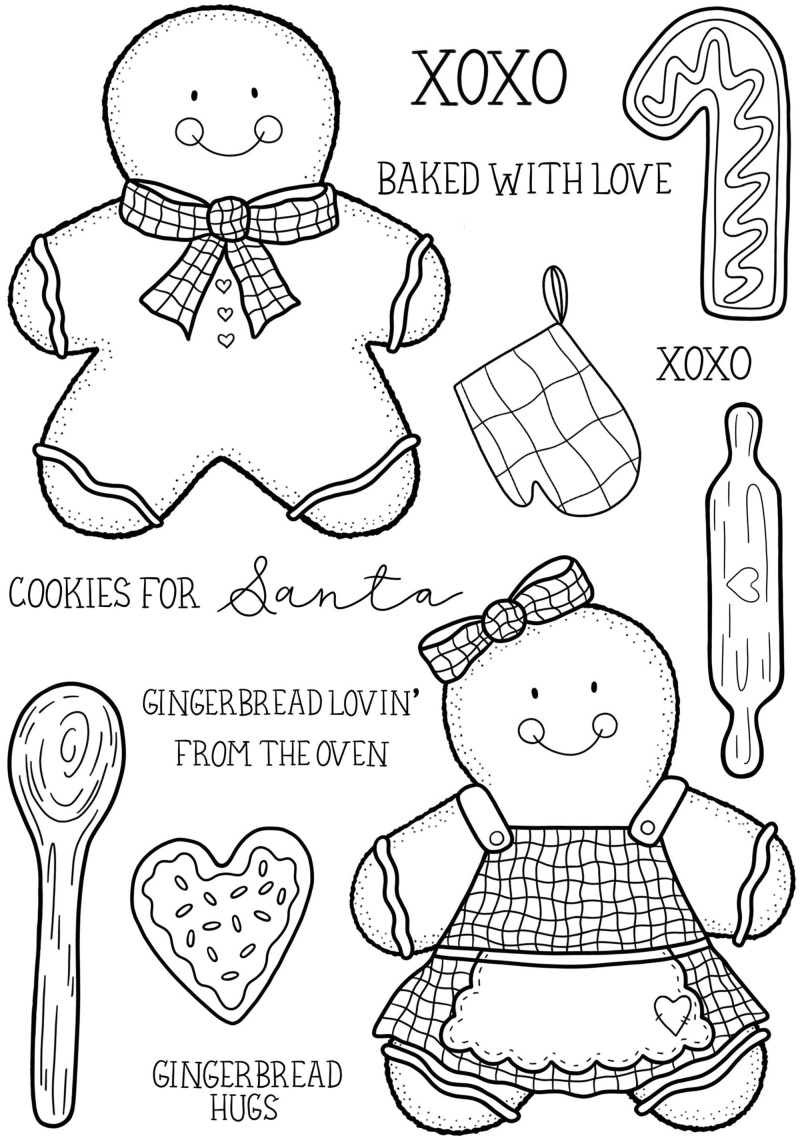 Creative Expressions Sam Poole Gingerbread Bakes 6 In X 8 In Clear Stamp Set