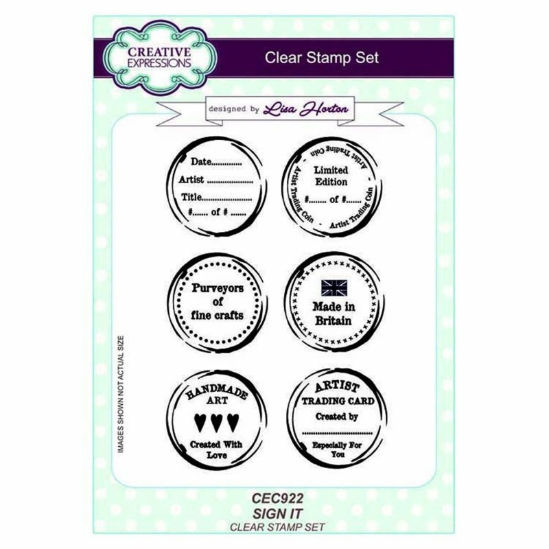Creative Expressions A5 Artist Trading Clear Stamp Set Sign It