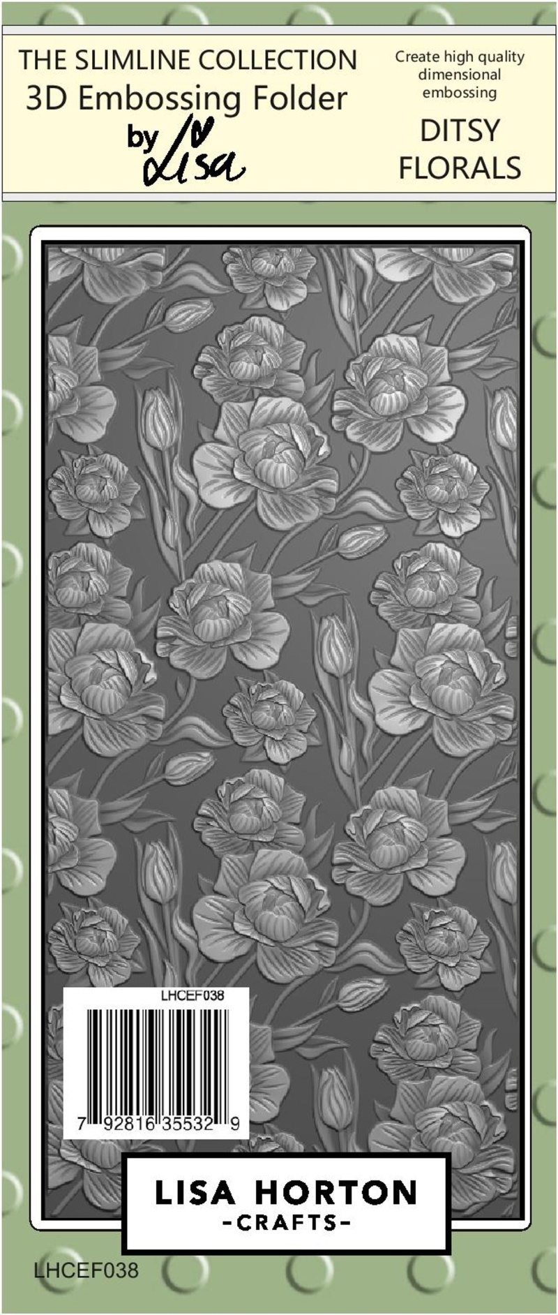 Ditsy Florals Slimline 3D Embossing Folder