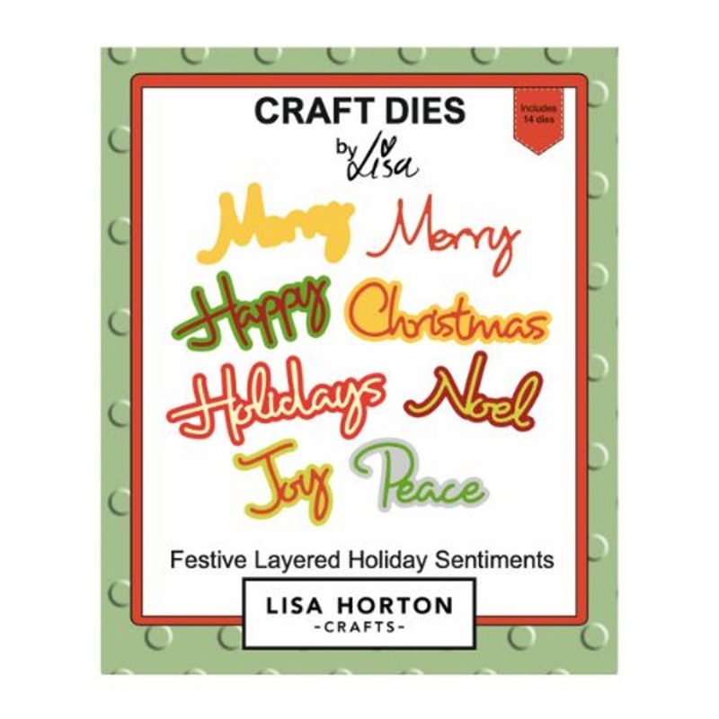 Lisa Horton Die Set - Festive Layered Holiday Sentiments
