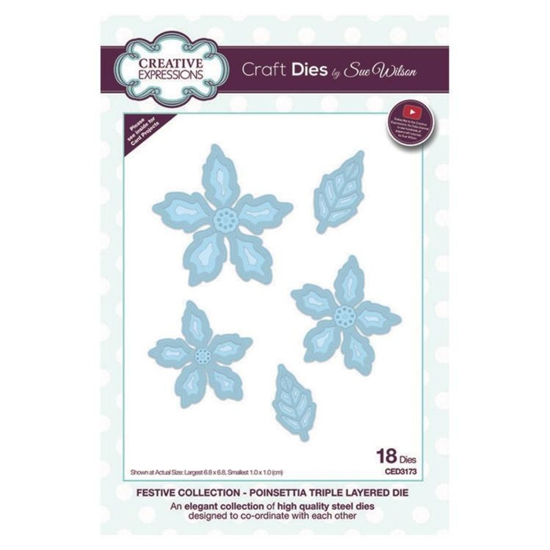 Festive Collection Poinsettia Triple Layered Die